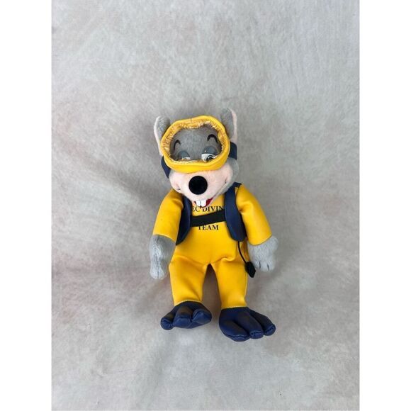 Chuck E Cheese DIVE Diver Scuba Diving Team Plush Stuffed Mouse-Beanie-2007 - Picture 1 of 5